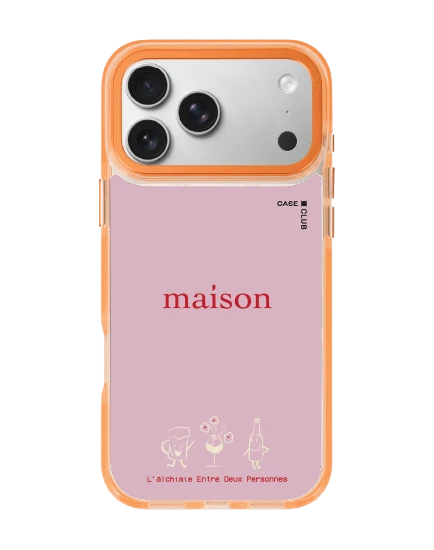 เคสใสสีส้ม iphone 17 pro max magsafe maison keeps the chemistry