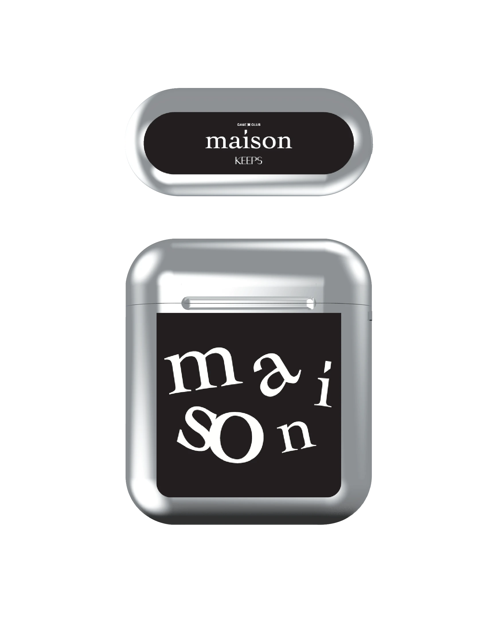 airpods (1/2 gen) silver case maison keeps the imbalance