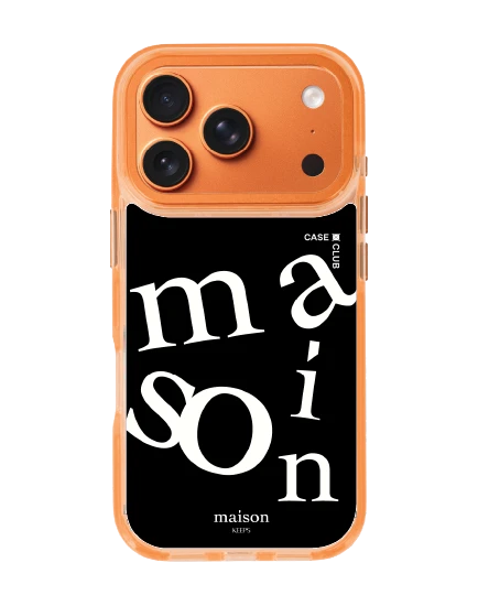 เคสใสสีส้ม iphone 17 pro magsafe maison keeps the imbalance