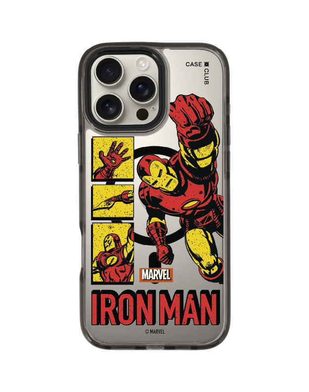 iPhone 16 Pro Max Clear Black MagSafe Marvel Iron Man Comic