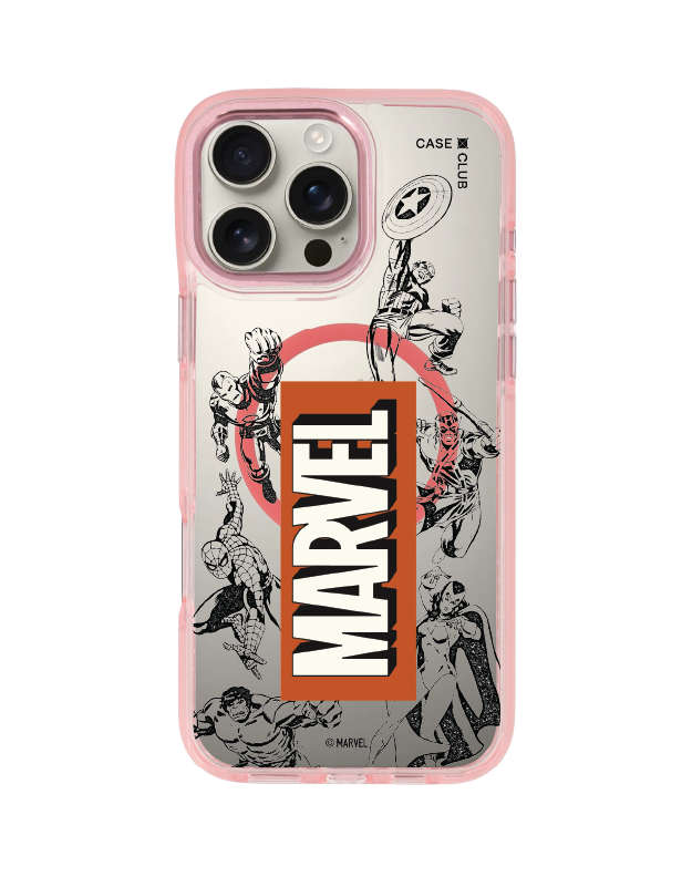 iPhone 16 Pro Max Clear Pink MagSafe Marvel Mix Character
