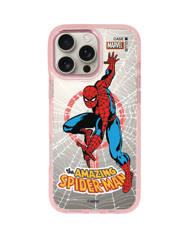 iPhone 16 Pro Max Clear Pink MagSafe Marvel The Amazing Spiderman