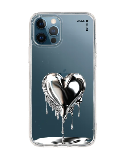 iphone 12/12 pro clear case melting heart