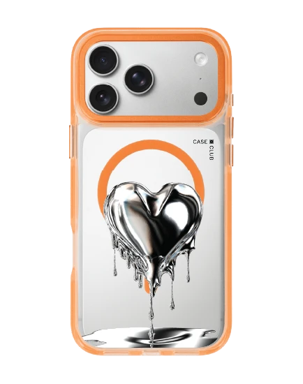 iphone 17 pro max clear orange magsafe melting heart