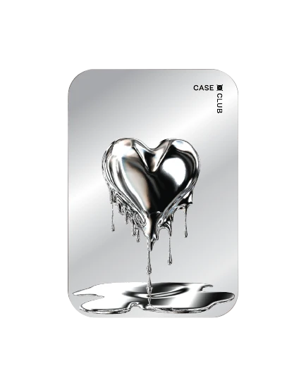 ที่เก็บบัตร magsafe กระจกมีขาตั้งในตัว หัวใจโครเมียม