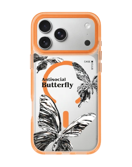 iphone 17 pro max clear orange magsafe metallic butterfly