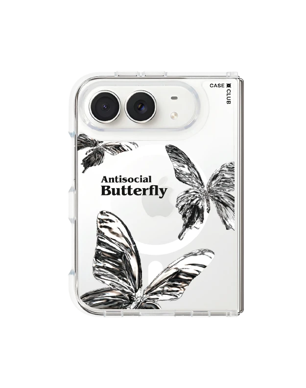 iphone duo clear magsafe metallic butterfly