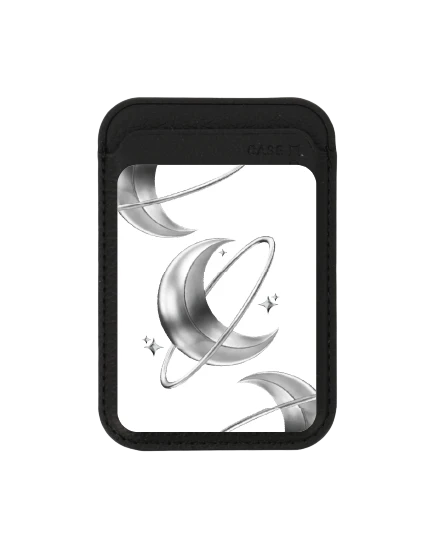 กระเป๋าใส่บัตร magsafe ดำ ดวงจันทร์เมทัลลิก