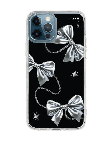 iphone 12/12 pro clear case metallic ribbon