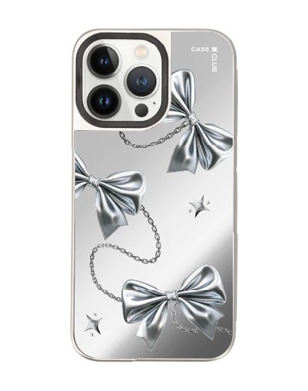 เคสกระจก iphone 14 pro max magsafe โบว์ริบบิ้นเมทัลลิก