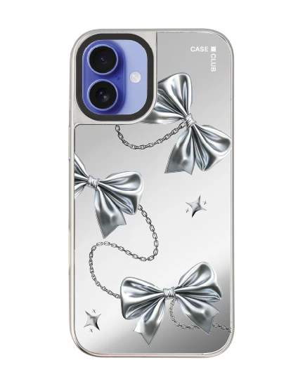 เคสกระจก iphone 16 plus magsafe โบว์ริบบิ้นเมทัลลิก