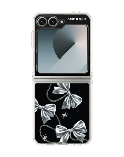 samsung galaxy z flip 6 clear case metallic ribbon