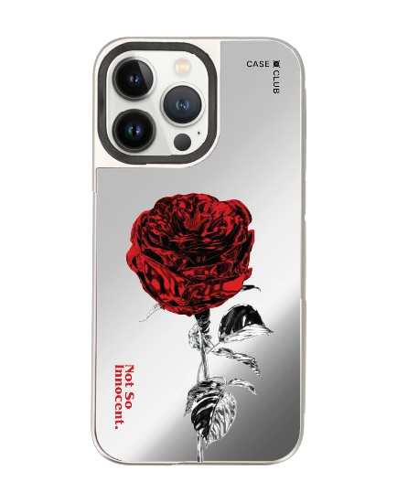 เคสกระจก iphone 14 pro max magsafe กุหลาบแดงเมทัลลิก