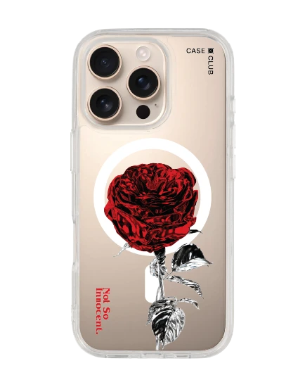 iphone 16 pro clear case magsafe metallic rose