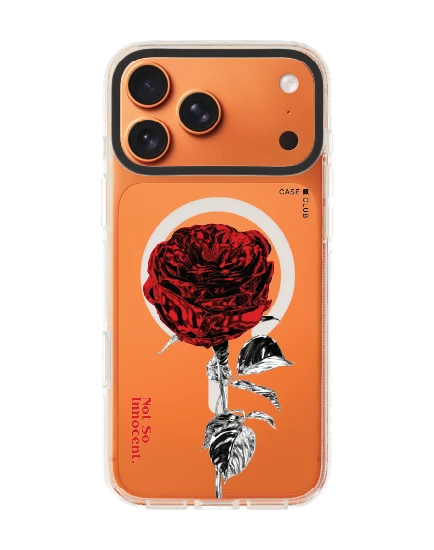 เคสใส iphone 17 pro max clear case magsafe shield กุหลาบแดงเมทัลลิก