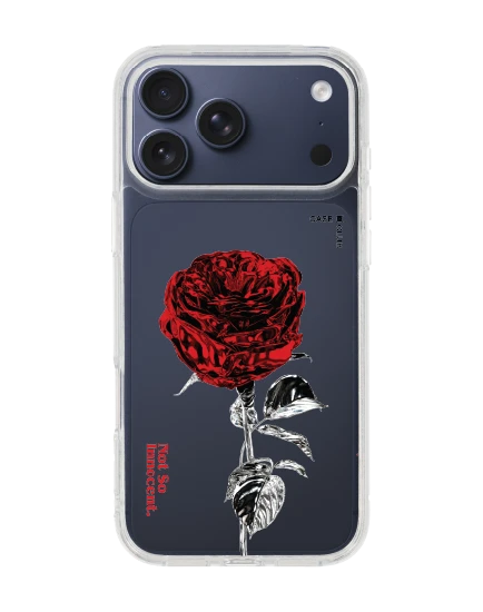 เคสใส iphone 17 pro max กุหลาบแดงเมทัลลิก