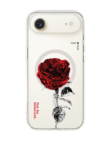 เคสใส iphone air magsafe กุหลาบแดงเมทัลลิก