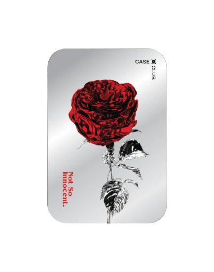 magnetic mirror cardholder stand metallic rose