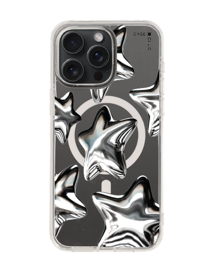 เคสใส iphone 15 pro max magsafe ดาวเงินเมทัลลิก