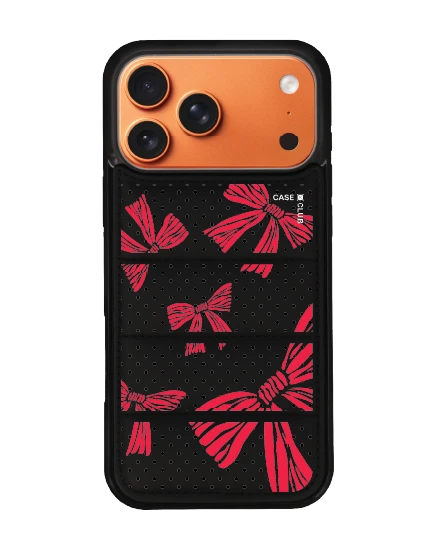 เคส iphone 17 pro max puffy สีดำ โบว์แดงคืนราตรี