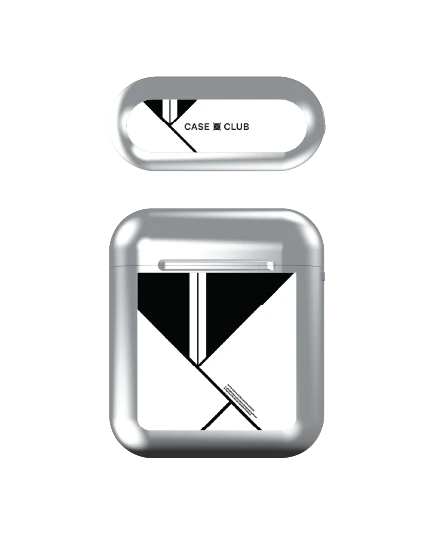 airpods (1/2 gen) silver case minimal blocks