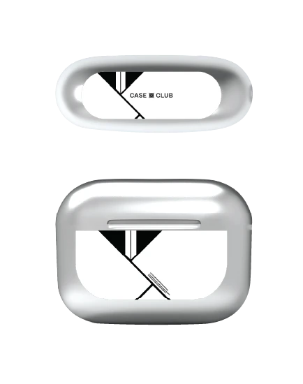 เคสสีเงิน airpods pro 2 บล็อกมินิมอลขาวดำ