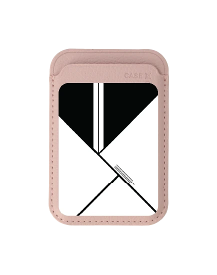 กระเป๋าใส่บัตร magsafe ชมพูอ่อน บล็อกมินิมอลขาวดำ
