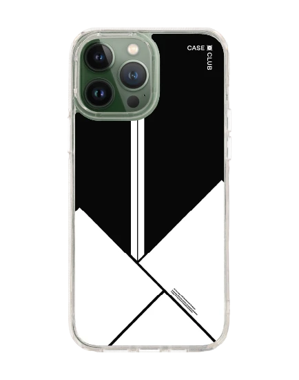 เคสใส iphone 13 pro max บล็อกมินิมอลขาวดำ