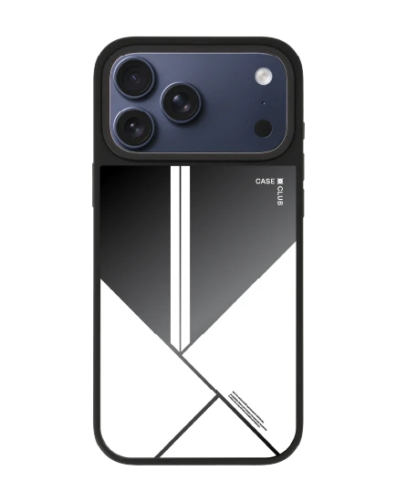 เคสกระจก iphone 17 pro max matte magsafe บล็อกมินิมอลขาวดำ