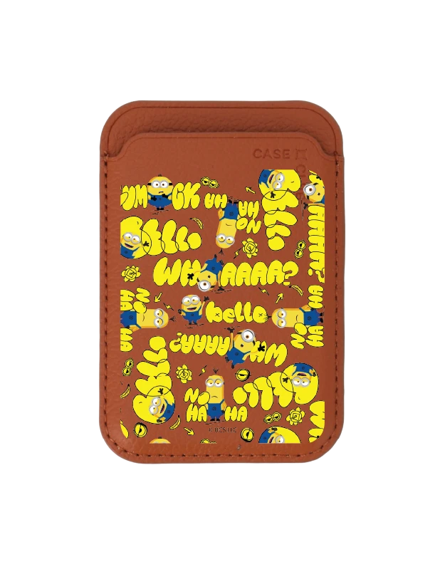 brown wallet magsafe minions doodle