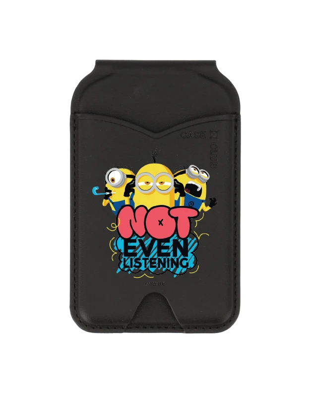 foldable mirror magsafe wallet black minions not even listening