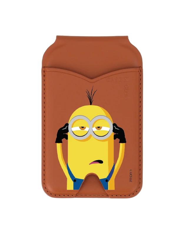 foldable mirror magsafe wallet brown minions not impressed