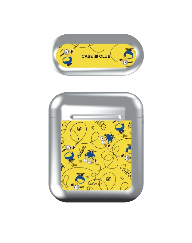 เคสสีเงิน airpods รุ่น 1/2 มินเนี่ยนสีเหลือง