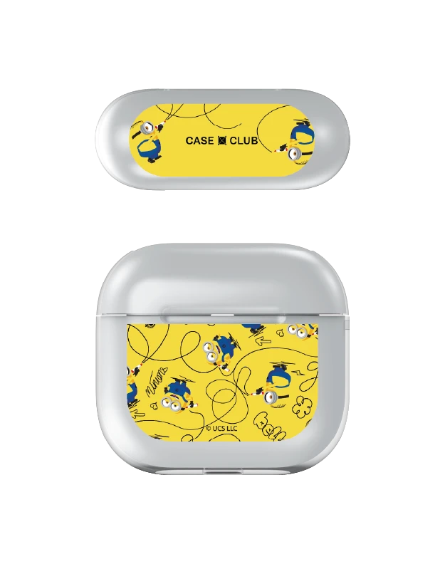 airpods 4 clear case minions yellow pattern