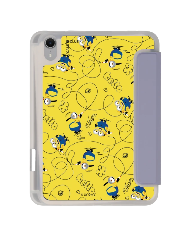 เคสใส ipad mini 7 สีม่วง มินเนี่ยนสีเหลือง