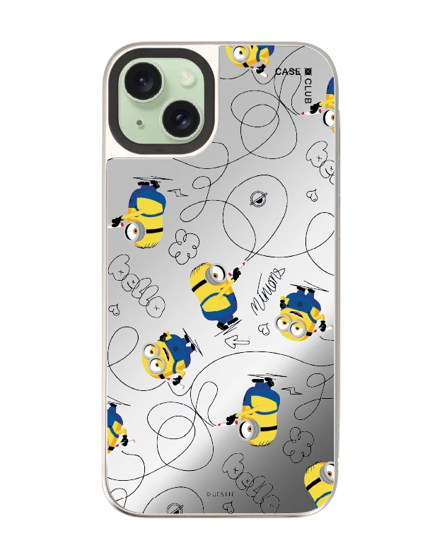 เคสกระจก iphone 15 plus magsafe มินเนี่ยนสีเหลือง
