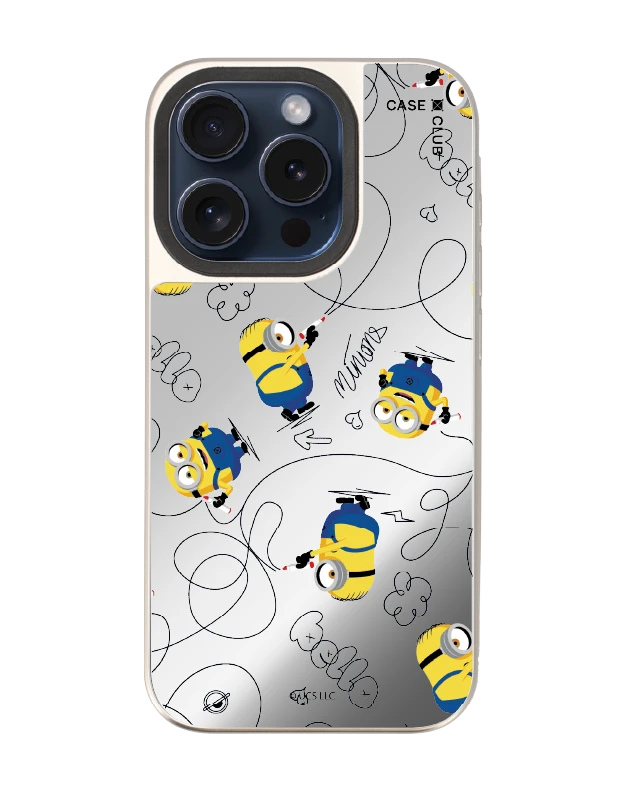 iphone 15 pro mirror magsafe minions yellow pattern