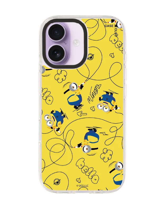 iphone 17 clear case magsafe shield minions yellow pattern
