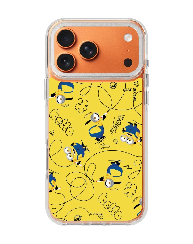 เคสใส iphone 17 pro max magsafe สีขาว มินเนี่ยนสีเหลือง