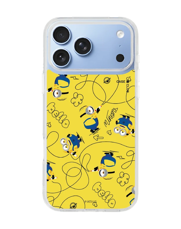 iphone 18 pro max clear magsafe minions yellow pattern