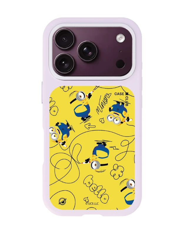 เคสเปลี่ยนฝาหลัง iphone 18 pro magsafe สีม่วง มินเนี่ยนสีเหลือง