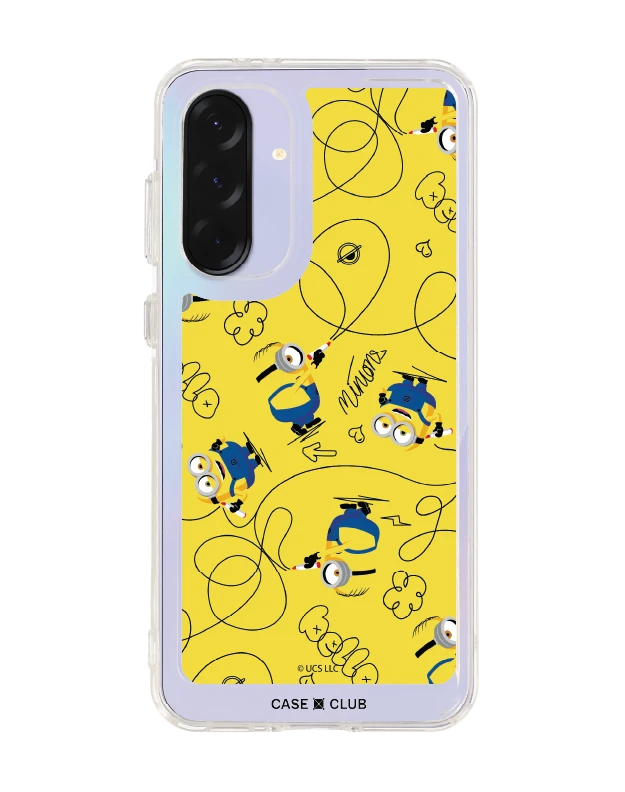 samsung galaxy a36 clear case minions yellow pattern