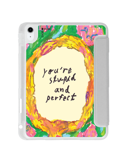 เคสใส iPad Gen 10th/11th 2025 สีเทา Juli Baker คำคมกระจก