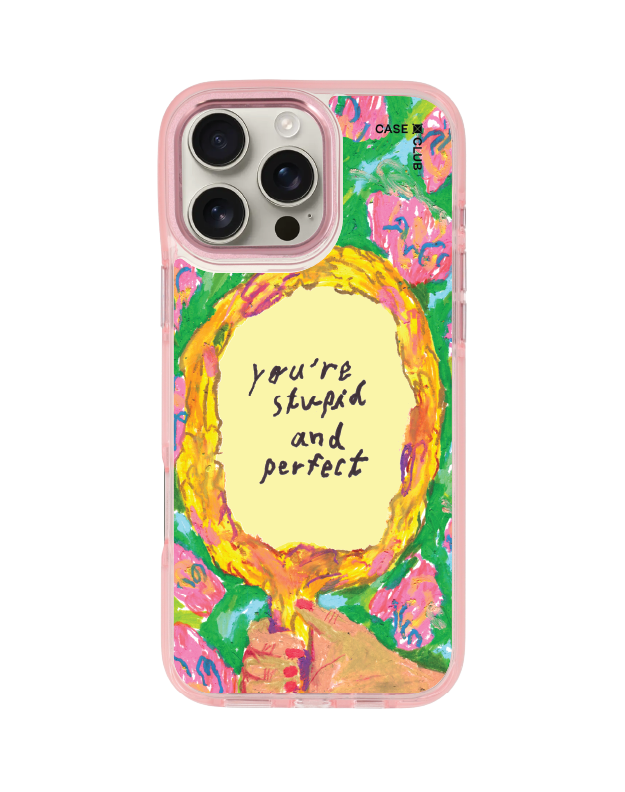 iPhone 16 Pro Max Clear Pink MagSafe Juli Baker คำคมกระจก