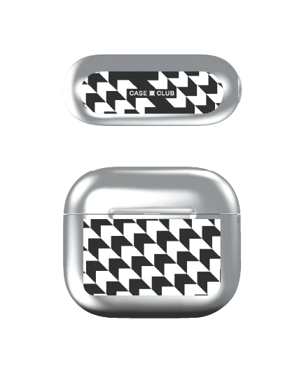 เคสสีเงิน airpods รุ่น 3 ฮาวด์สทูธขาวดำ