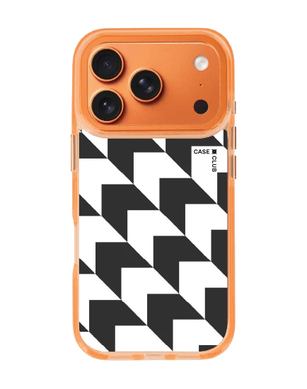 เคสใสสีส้ม iphone 17 pro magsafe ฮาวด์สทูธขาวดำ