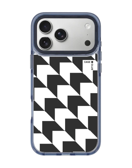 เคสใส iphone 17 pro max magsafe สีฟ้า ฮาวด์สทูธขาวดำ