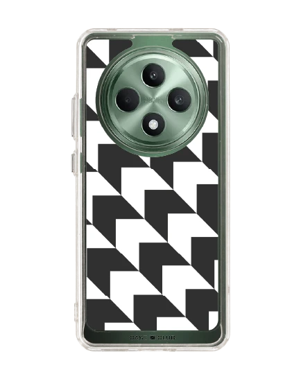 oppo reno 12f clear case mono houndstooth