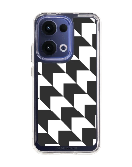 oppo reno 13 clear case mono houndstooth