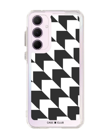 samsung galaxy a55 clear case mono houndstooth